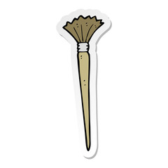 sticker of a cartoon artists brush