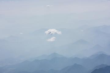 haze and layers of mountain landscape