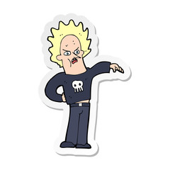 sticker of a cartoon nasty boy