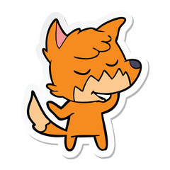 sticker of a friendly cartoon fox