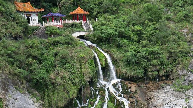 Eternal spring shrine also called Changchun shrine landmark in Taroko gorge national park, Hualien Taiwan