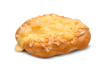 Cheese bun isolated on white