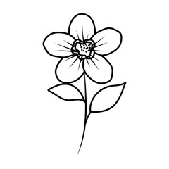 beautiful flower and leafs decorative icon