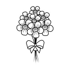 beutiful flowers bouquet with bowtie