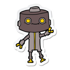 sticker of a cartoon robot