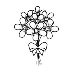 beutiful flowers bouquet with bowtie