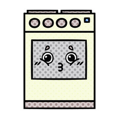 comic book style cartoon kitchen oven