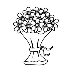 beutiful flowers bouquet icon
