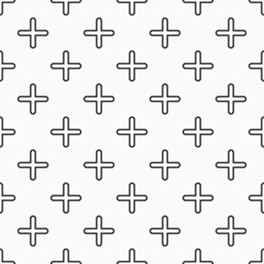 Abstract seamless pattern of smooth crosses or plus signs.