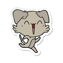 Obraz premium sticker of a happy little dog cartoon