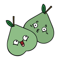 cute cartoon green pear