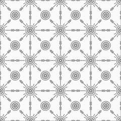 Vector monochrome seamless pattern. Regularly repeating ornament of geometric shapes.