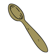 quirky hand drawn cartoon wooden spoon