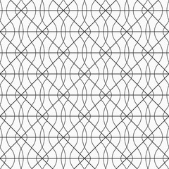 Abstract seamless pattern. Repeating geometric tiles from striped elements. Vector monochrome background.