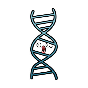 gradient shaded cartoon DNA strand