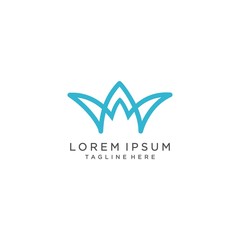 Letter W Abstract Line Logo Design Element