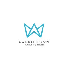 letter W abstract monogram logo design
