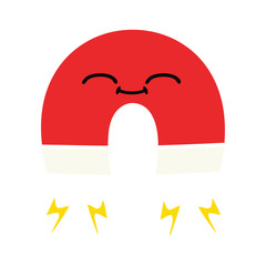 flat color retro cartoon magnet