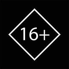 Age restricted content sign icon