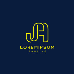 Unique monogram letter JA line logo initial
