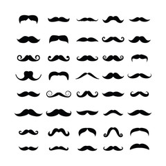 moustache icons set mustache on a white background,vector illustration