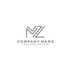 MZ Letter Logo Design Template Vector