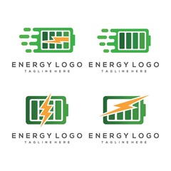 Set Of Battery Energy Logo