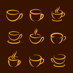 Set of Coffee and tea cups. 