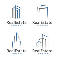 Set of Real Estate, Building, and Construction Logo Design. Vector Illustration. 