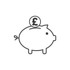 Bank, finance, money, pig, saving icon. Vector illustration, flat design.