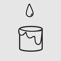 Paint can with paint pouring out icon