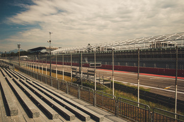tribunes at Monza race circuit near Milan lombardy Northern Italy when not racing during summer