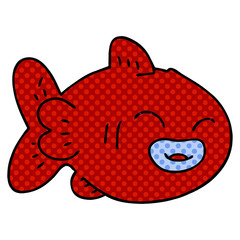 quirky comic book style cartoon fish