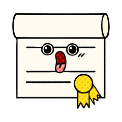 comic book style cartoon certificate