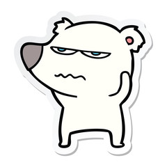 sticker of a angry bear polar cartoon