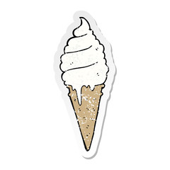 distressed sticker of a cartoon ice cream