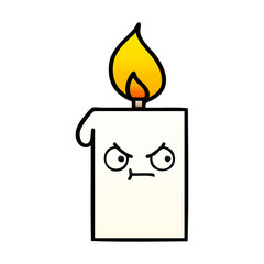 gradient shaded cartoon lit candle