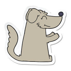 sticker of a happy cartoon dog