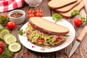 sandwich toast with avocado and tuna
