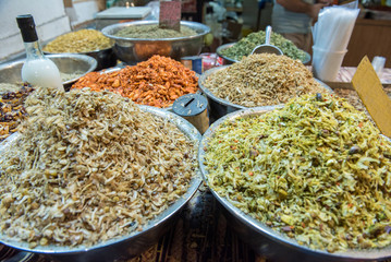 Dried fruits in the oriental market