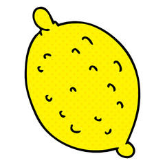 quirky comic book style cartoon lemon