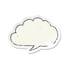 retro distressed sticker of a carton cloud speech bubble