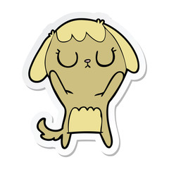 sticker of a cute cartoon dog
