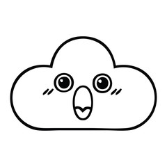 line drawing cartoon snow cloud