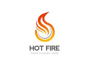 circle Hot fire logo design inspiration