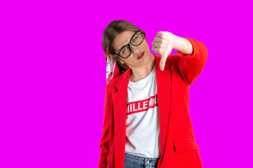 Person making loser sign