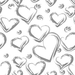Obraz premium Beautiful hand drawn heart on white background. Vector pattern design
