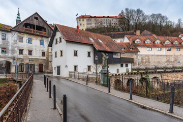 The ancient village of &Scaron;kofja Loka, Slovenia.