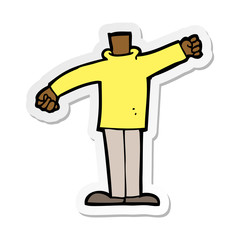 sticker of a cartoon body waving arms