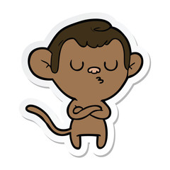 sticker of a cartoon annoyed monkey
